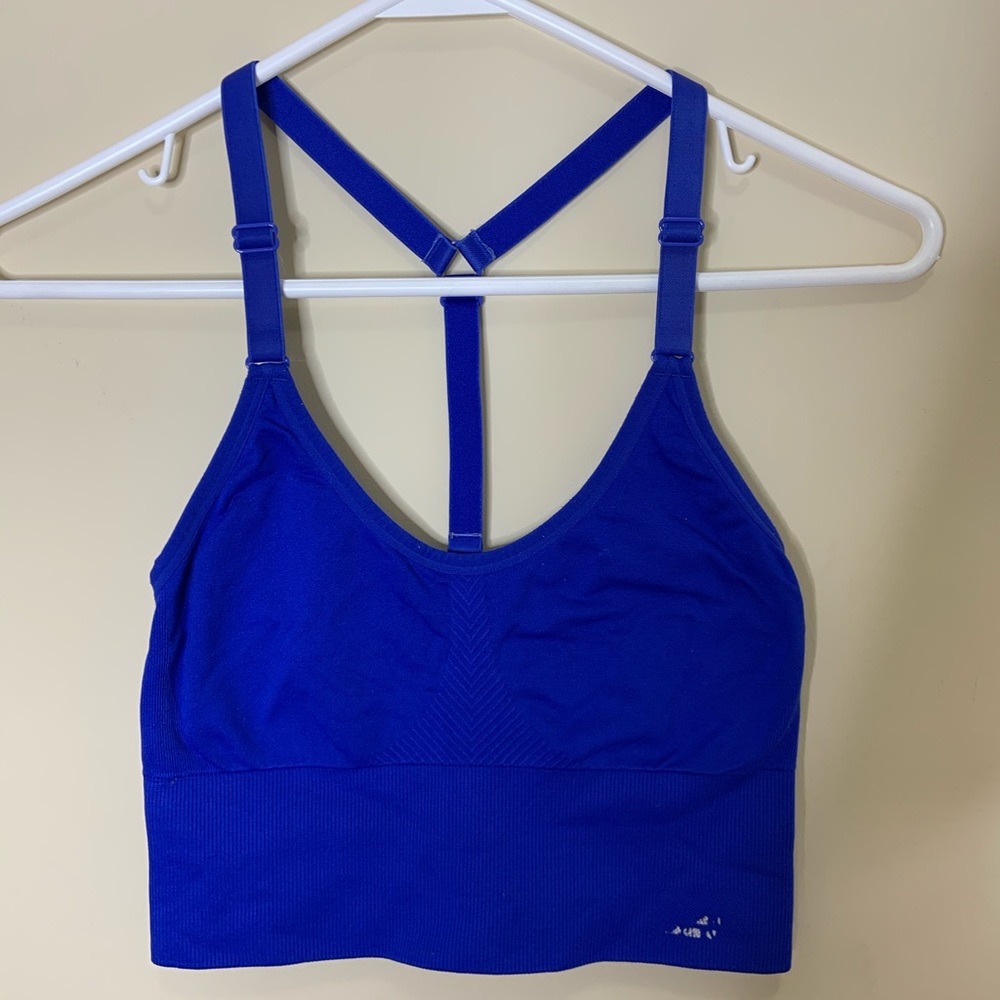 blue sports bra